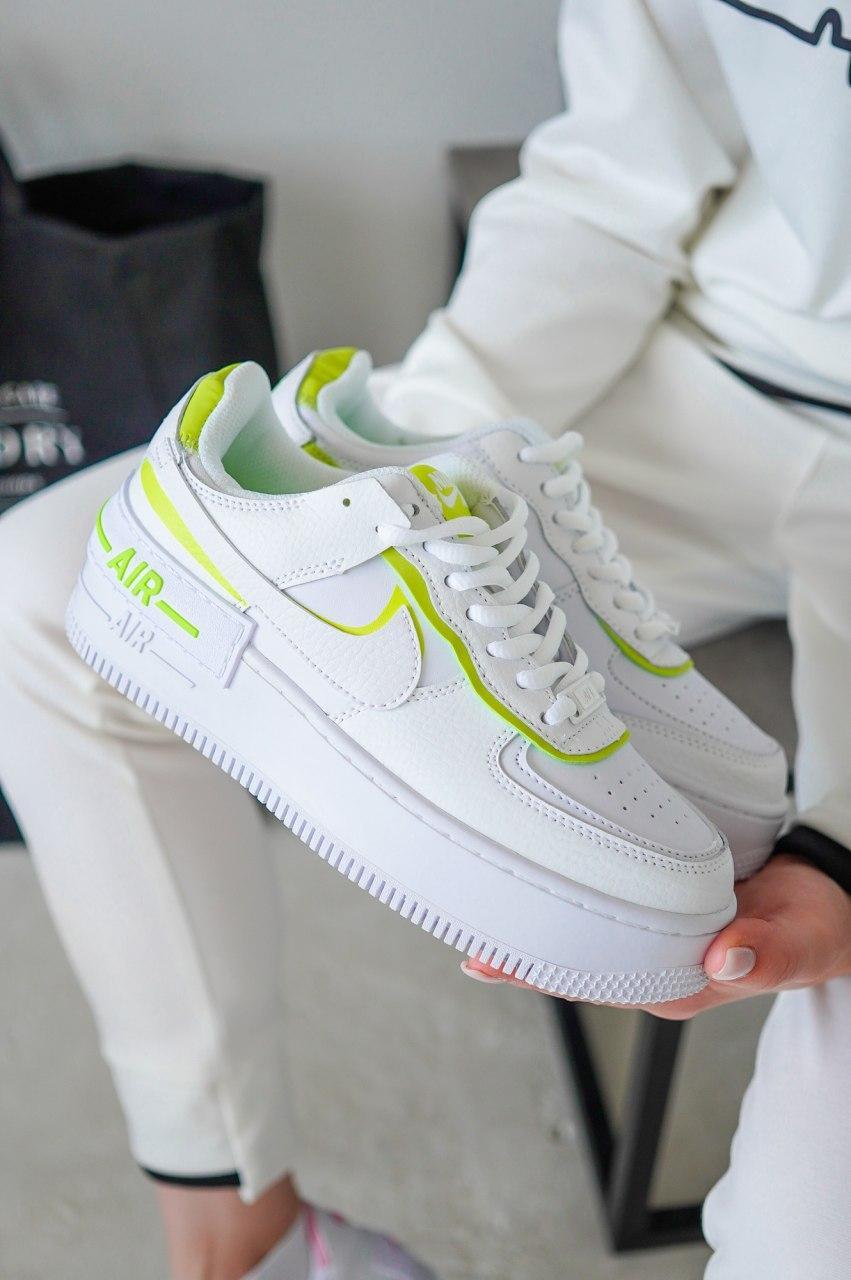 

Женские кроссовки Nike Air Force 1 Shadow White Green / Найк Аир Форс Шадоу 1 Белые Зеленые 37, Белый