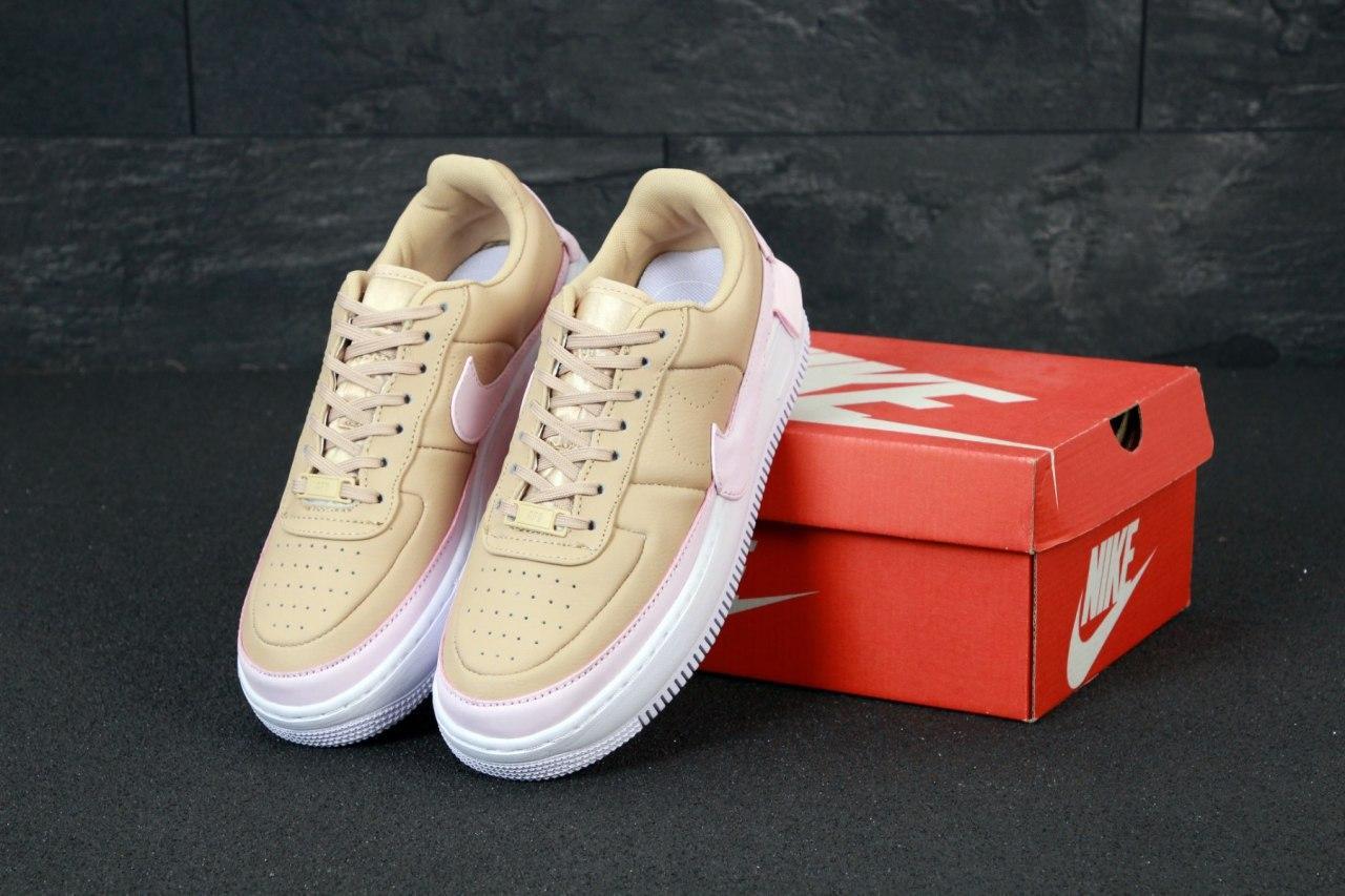 

Женские кроссовки Nike Air Force 1 Jester Beige Pink / Найк Аир Форс 1 Джестер Бежевые Розовые 37, Бежевый