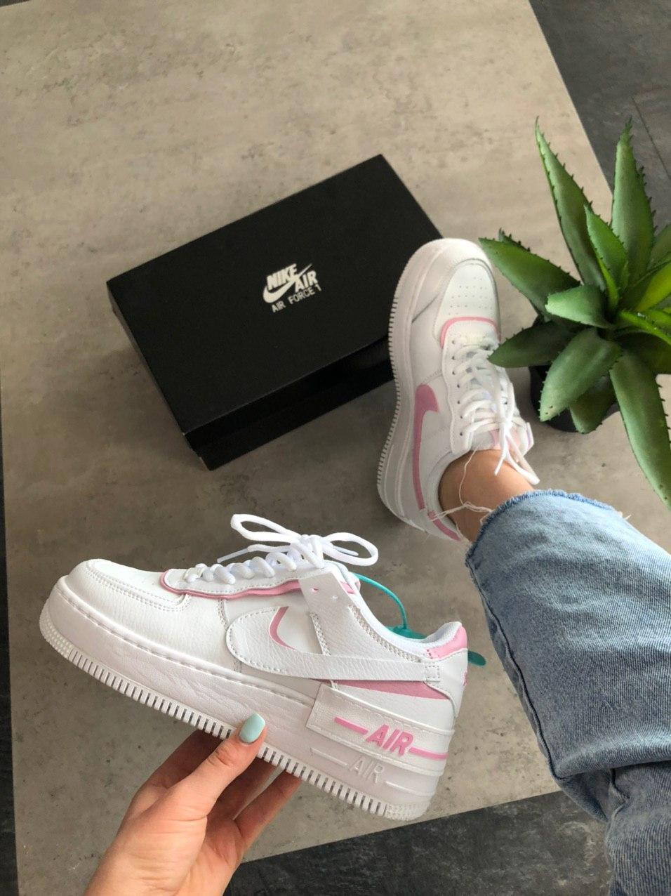 

Женские кроссовки Nike Air Force Shadow White Pink / Найк Аир Форс Шадов Вайт Пинк 39, Белый