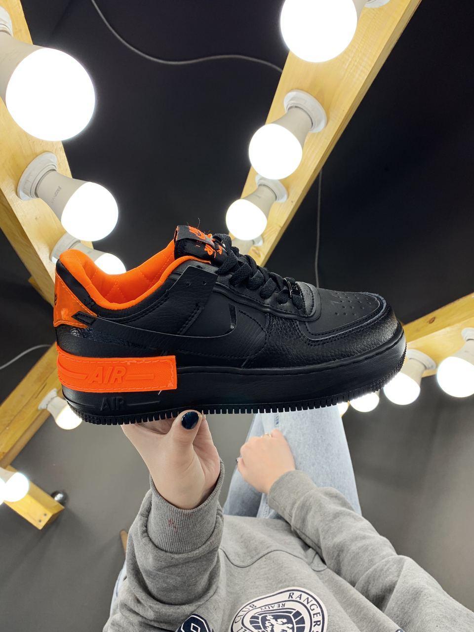 

Женские кроссовки Nike Air Force 1 Black Orange / Найк Аир Форс 1 Черные Оранжевые 37, Черный