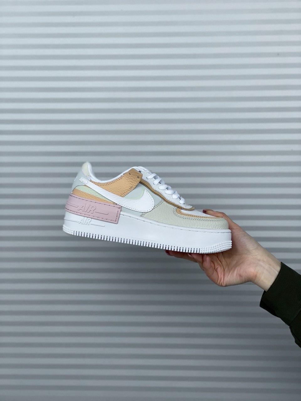 

Женские кроссовки Nike Air Force 1 Shadow Grey Yellow Pink / Найк Аир Форс Шадоу 1 Серые Желтые Розовые 37, Серый