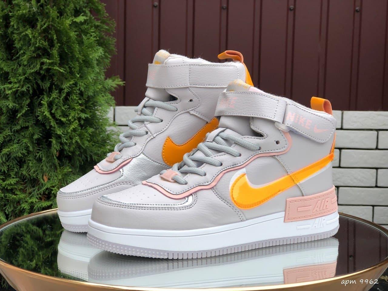 

Женские зимние кроссовки Nike Air Force 1 Shadow Grey Orange / Найк Аир Форс Шадоу 1 Серые Оранжевые 39, Серый