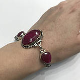 Браслет с рубином браслет с натуральным камнем рубин граненный в серебре Индия, фото 5