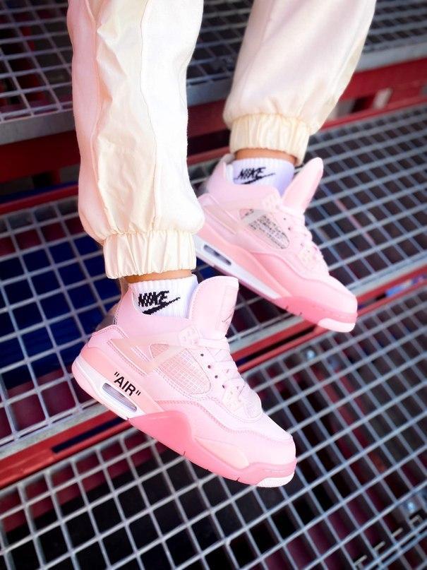 

Женские кроссовки Nike Air Jordan 4 Retro Off White Pure Pink / Найк Аир Джордан 4 Ретро Офф Вайт Розовые 40, Розовый