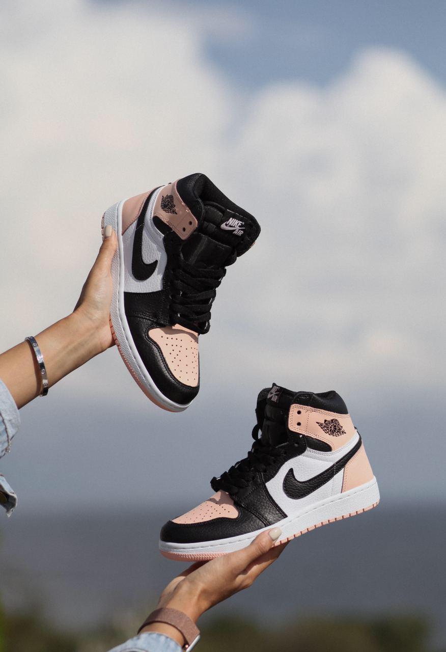 

Женские кроссовки Nike Air Jordan 1 RETRO High OG GS Crimson Tint Black Pink / Найк Аир Джордан 1 Ретро 38, Розовый