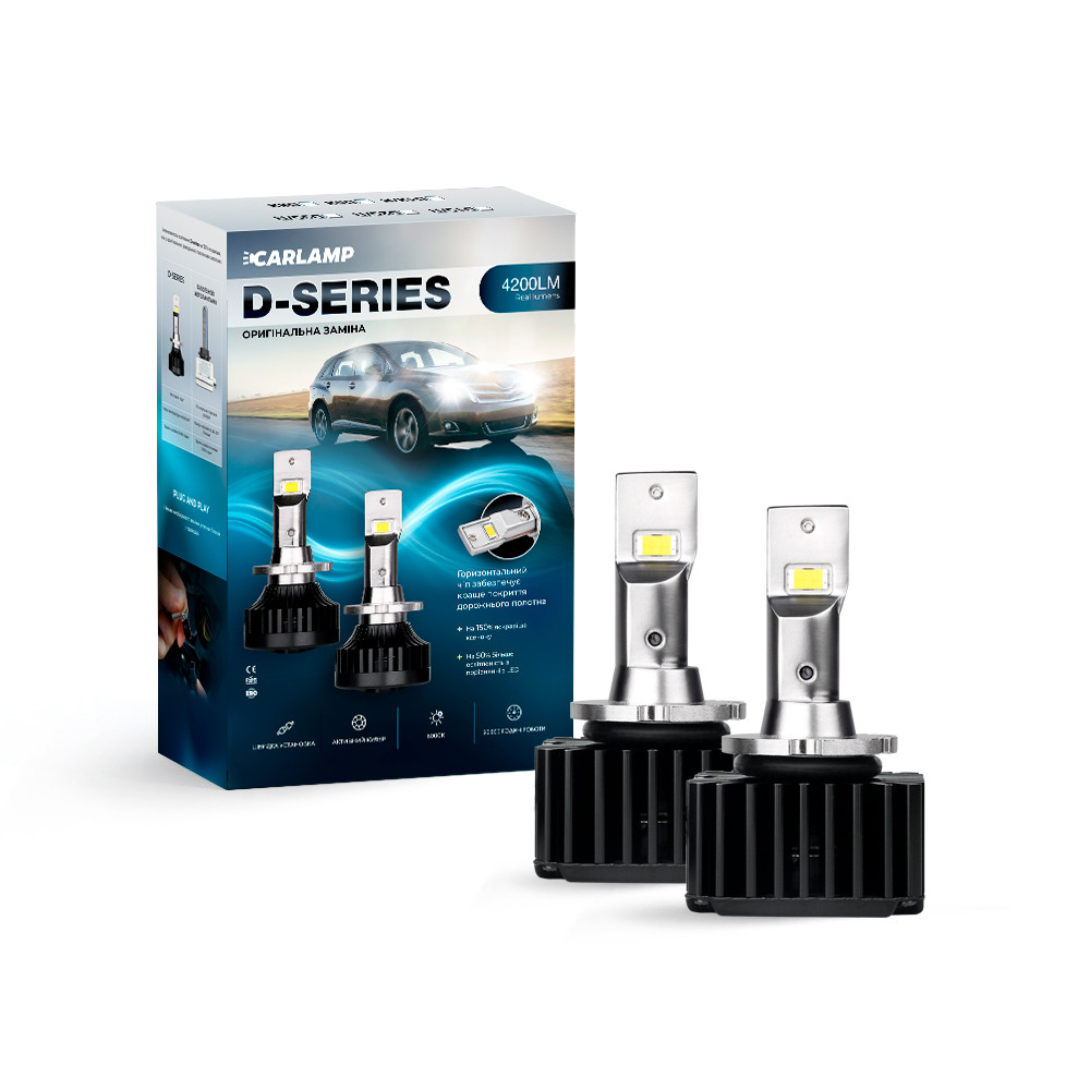 

Светодиодные автолампы D3S Carlamp D-Series Led вместо ксенона 4200LM 6000K