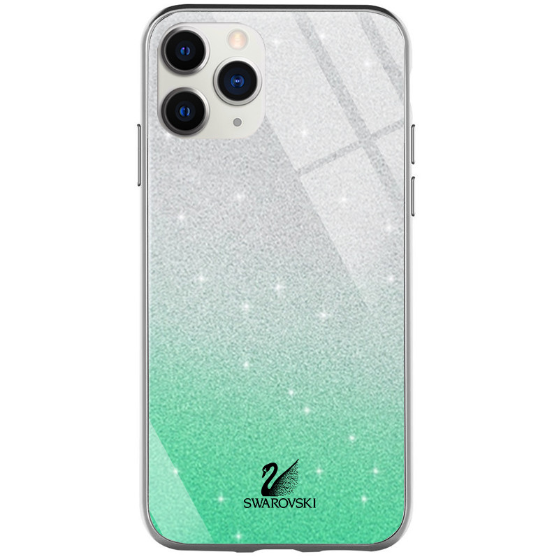 

TPU+Glass чехол Swarovski для Apple iPhone 11 Pro Max (6.5"), Бирюзовый