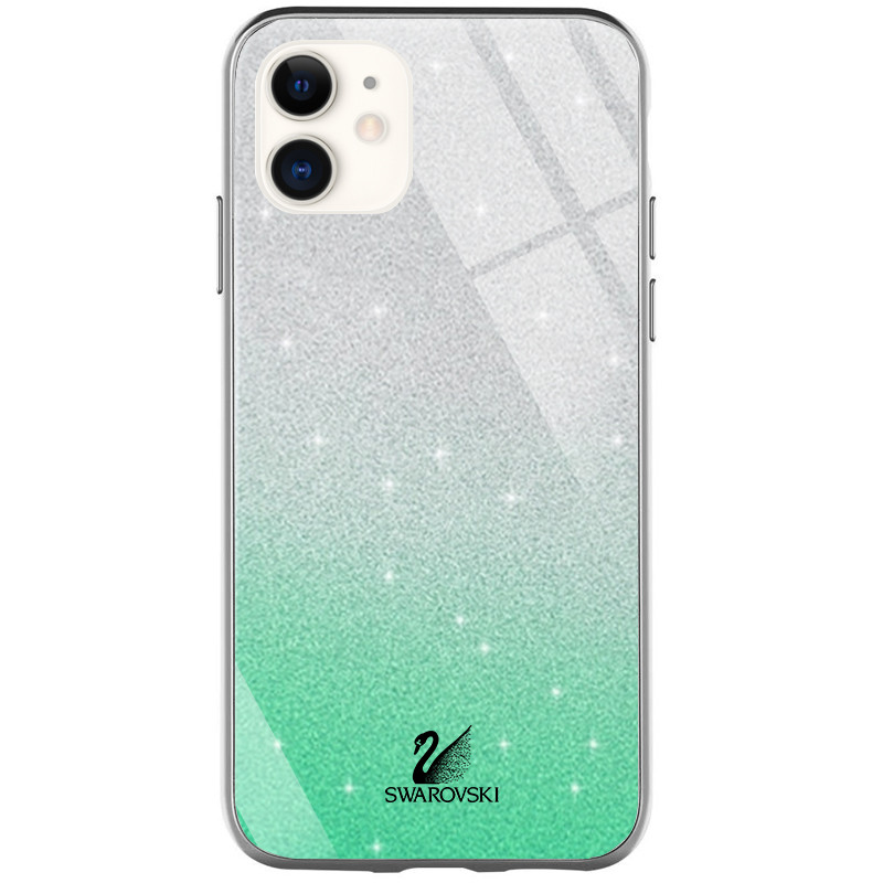 

TPU+Glass чехол Swarovski для Apple iPhone 11 (6.1, Бирюзовый