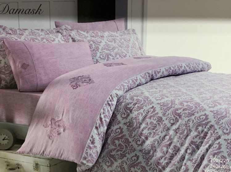 

Постельное белье Maison D'or сатин 200х220 New Damask Dark Rose, Розовый