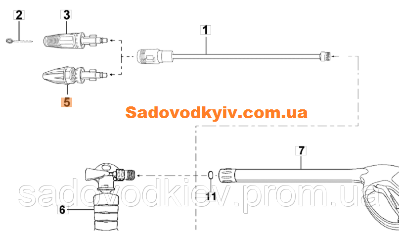 

Форсунка роторная для мойки высокого давления Oleo-Mac PW 121 C (68500043)