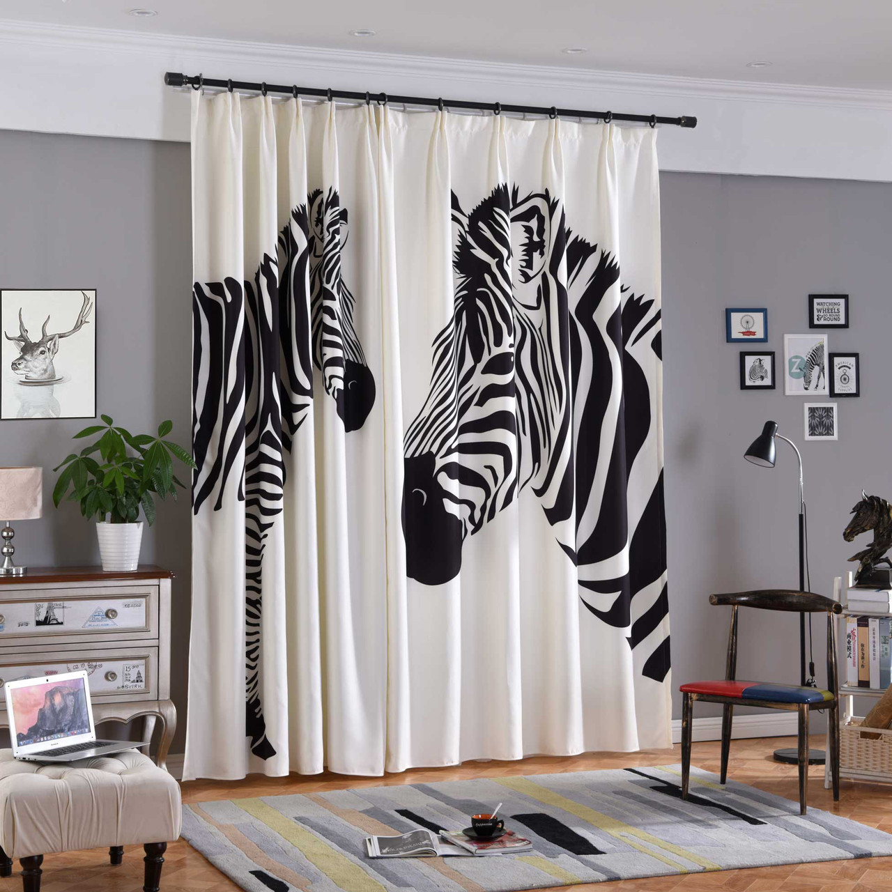 

Уценка (дефекты)! Штора Зебра 185 х 265 2 шт. Berni Home, Черный