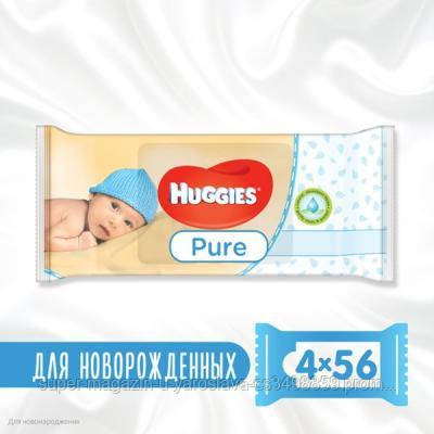 

Влажные салфетки Huggies Pure 56 х 4 шт (5029053550121)