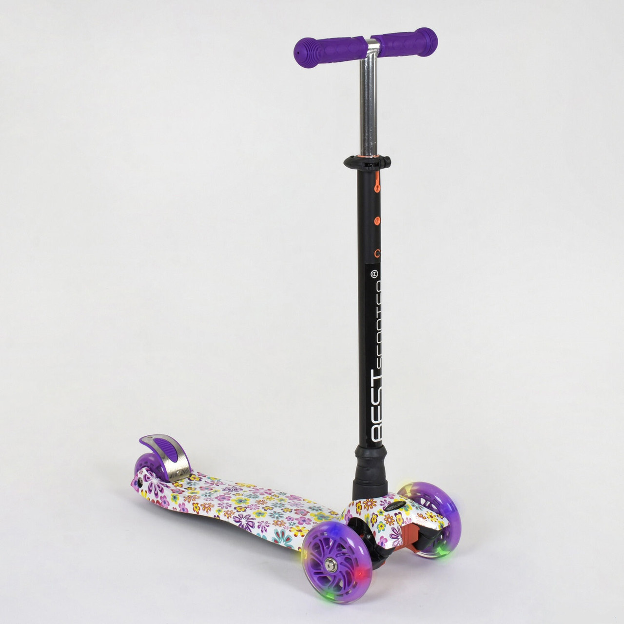 

Самокат А 25528/779-1326 Maxi Best Scooter 4 Светящихся Колеса, Трубка Руля Алюминиевая