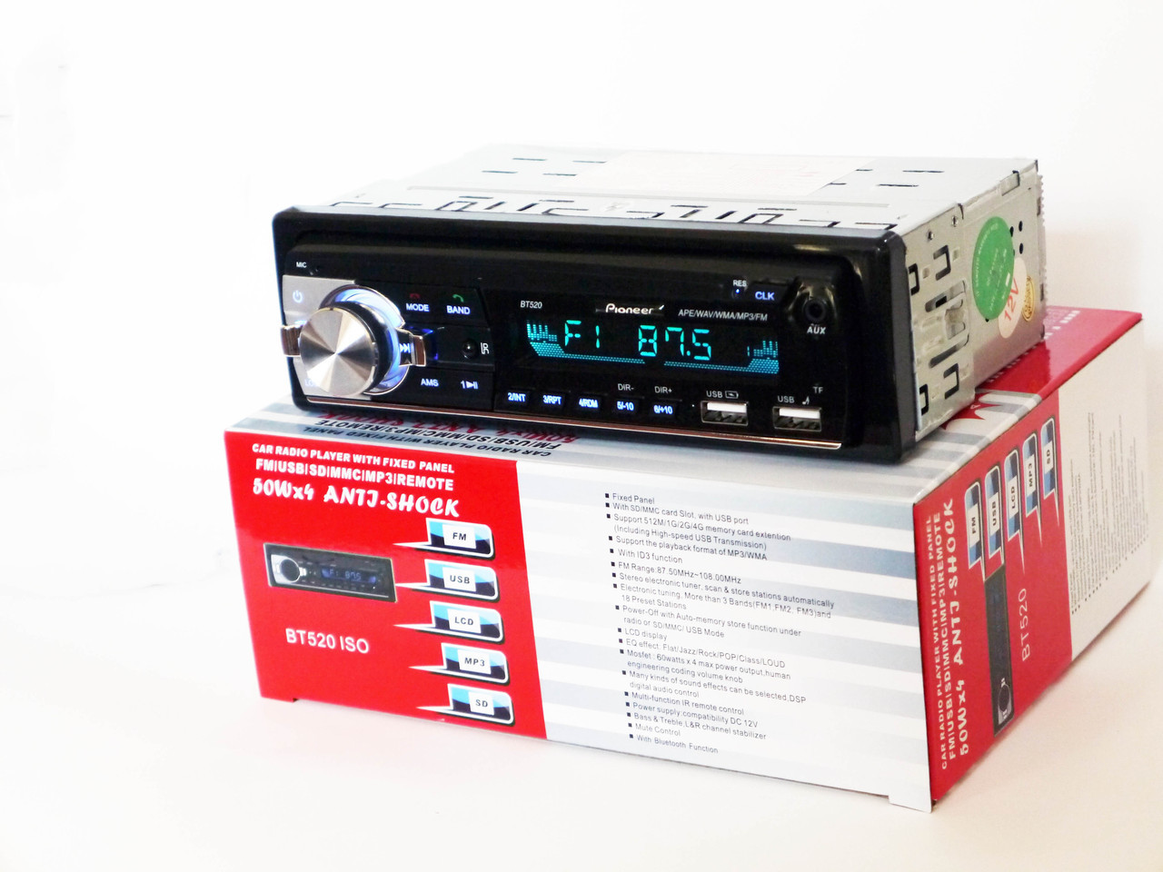 

Автомагнитола Pioneer BT520 Bluetooth+2xUSB+SD+AUX 4x60W Автомагнитолы в Украине