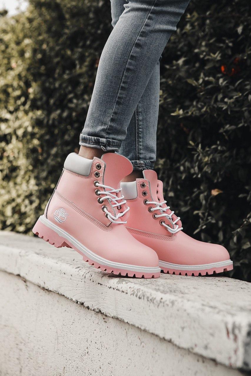

Женские ботинки Timberland Pink / Тимберленд Розовые Демисезонные 37, Розовый
