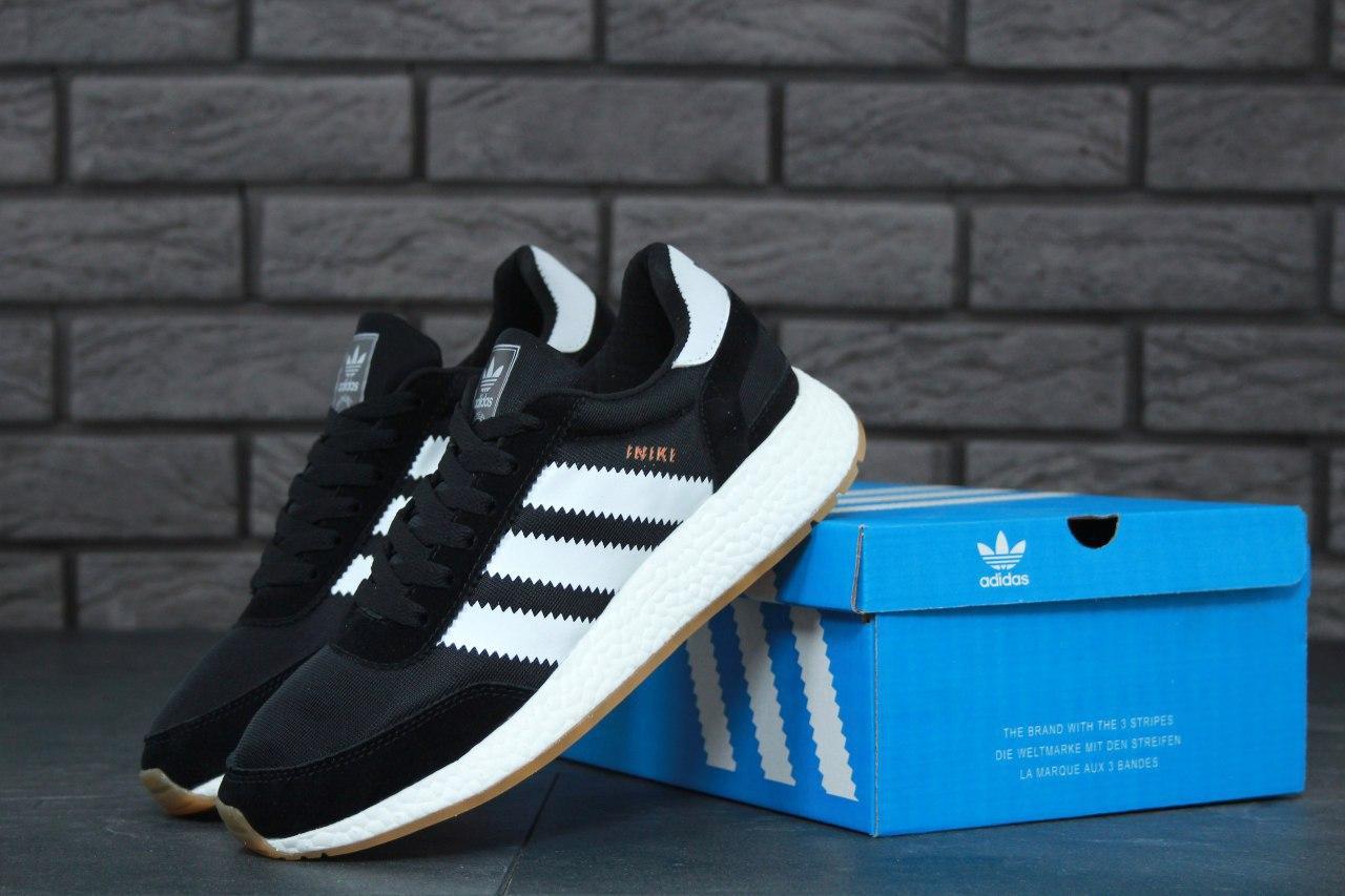 

Мужские кросовки Adidas Iniki Runner Black White / Адидас Иники Черные Белые 44, Черно-белый