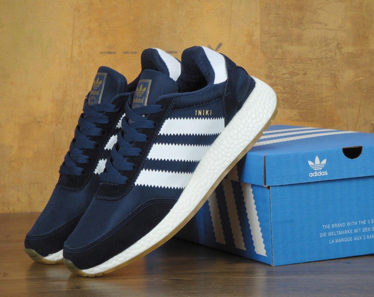 

Мужские кроссовки Adidas Iniki Runners Dark Blue / Адидас Иники Темно-синие 42