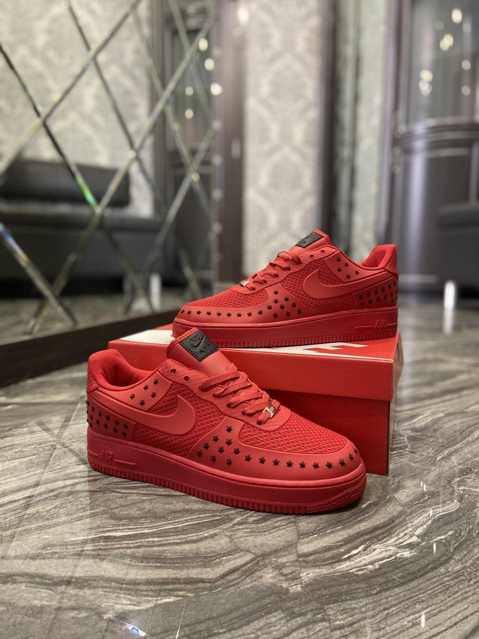 

Мужские кроссовки Nike Air Force 1 Low Red Black Stars / Найк Аир Форс 1 Лоу Красные, Красный