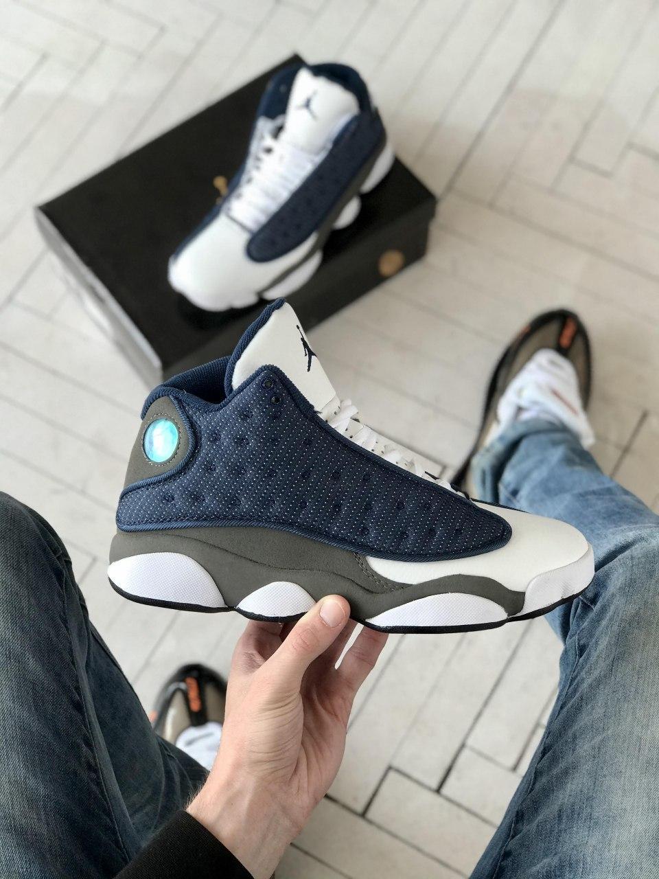 

Мужские кроссовки Nike Air Jordan 13 Blue White / Найк Аир Джордан 13 Синий Белый