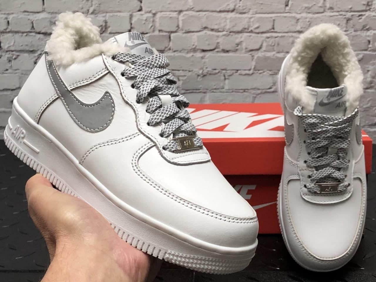 

Женские зимние кроссовки Nike Air Force 1 White Reflective / Найк Аир Форс 1 Белые Рефлективные 39, Белый