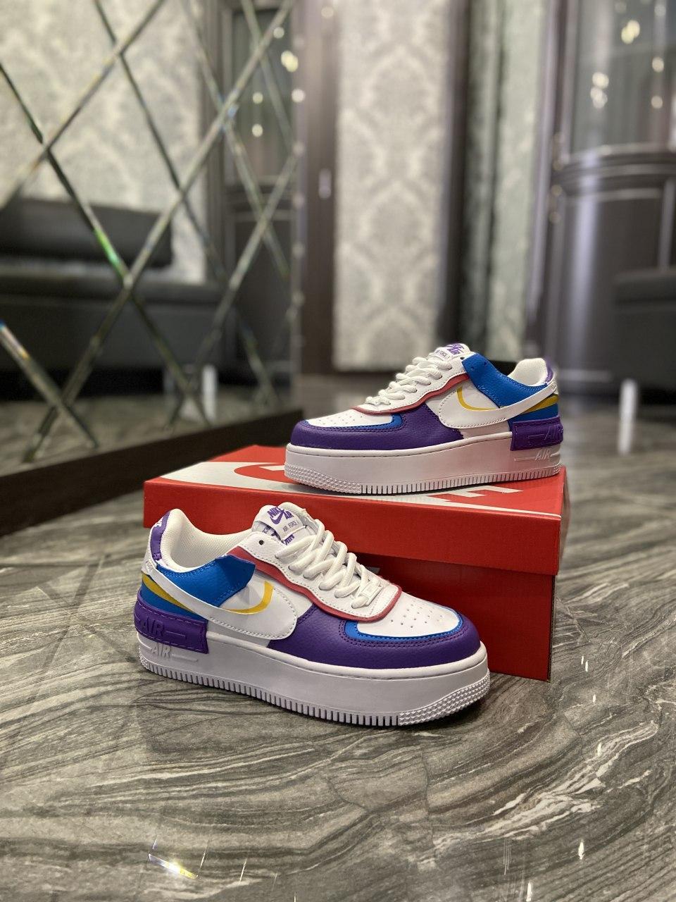 

Женские кроссовки Nike Air Force 1 Shadow Blue Violet White / Найк Аир Форс Шадоу 1 Синие Фиолетовые Белые 40, Синий