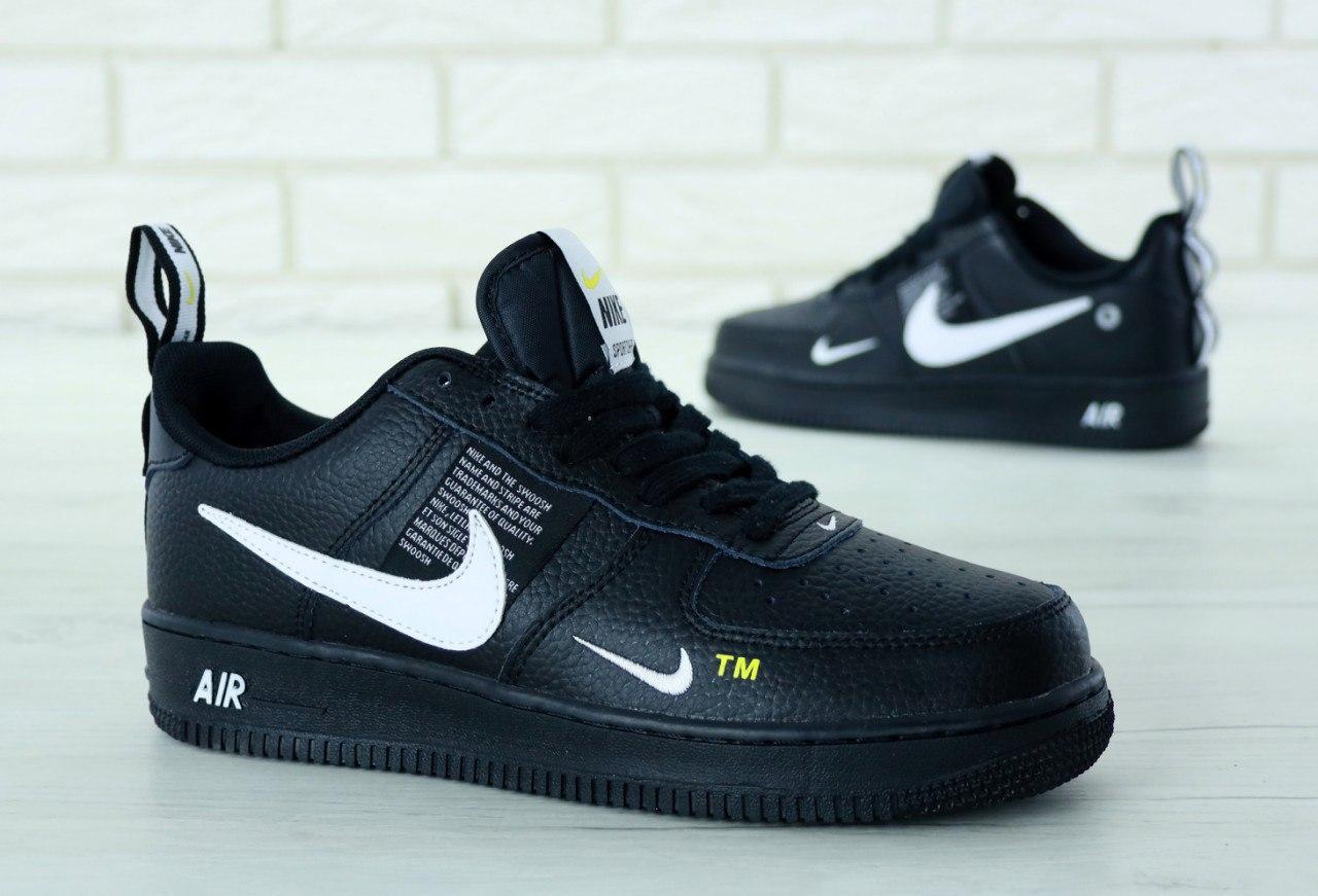 

Мужские кроссовки NIKE Air Force 1 07 LV 8 Utility Black White / Найк Аир Форс 1 07 ЛВ 8 Черные Белые, Черно-белый