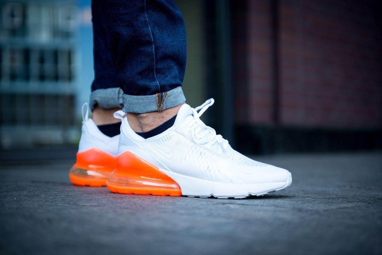 

Мужские кроссовки Nike Air Max 270 White Orange / Найк Аир Макс 270 Белые Оранжевые, Белый