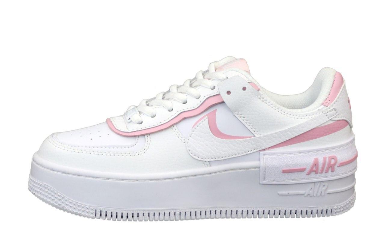 

Женские кроссовки Nike Air Force 1 Shadow White Pink / Найк Аир Форс 1 Шадоу Белые Розовые 38, Белый