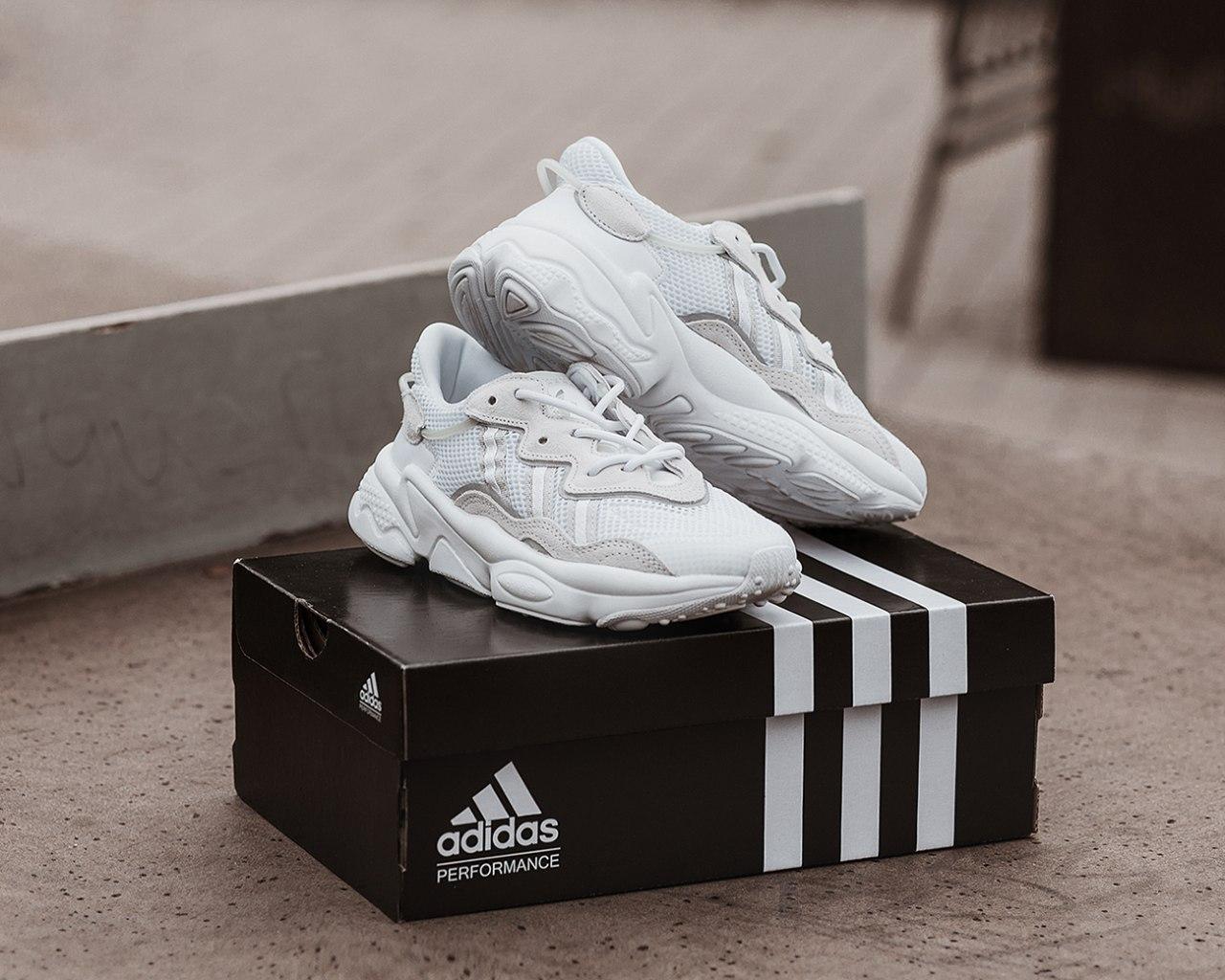 

Женские кроссовки Adidas Ozweego Adipren White/Grey / Адидас Озвиго Белые Серые, Белый