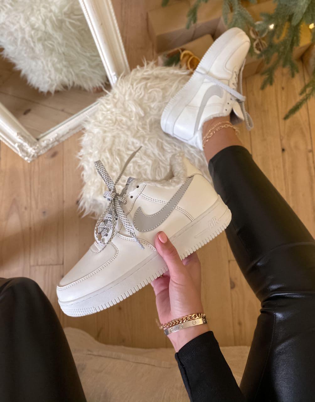 

Женские зимние кроссовки Nike Air Force 1 Low White Reflective / Найк Аир Форс 1 Лоу Белые Рефлективные 38, Белый