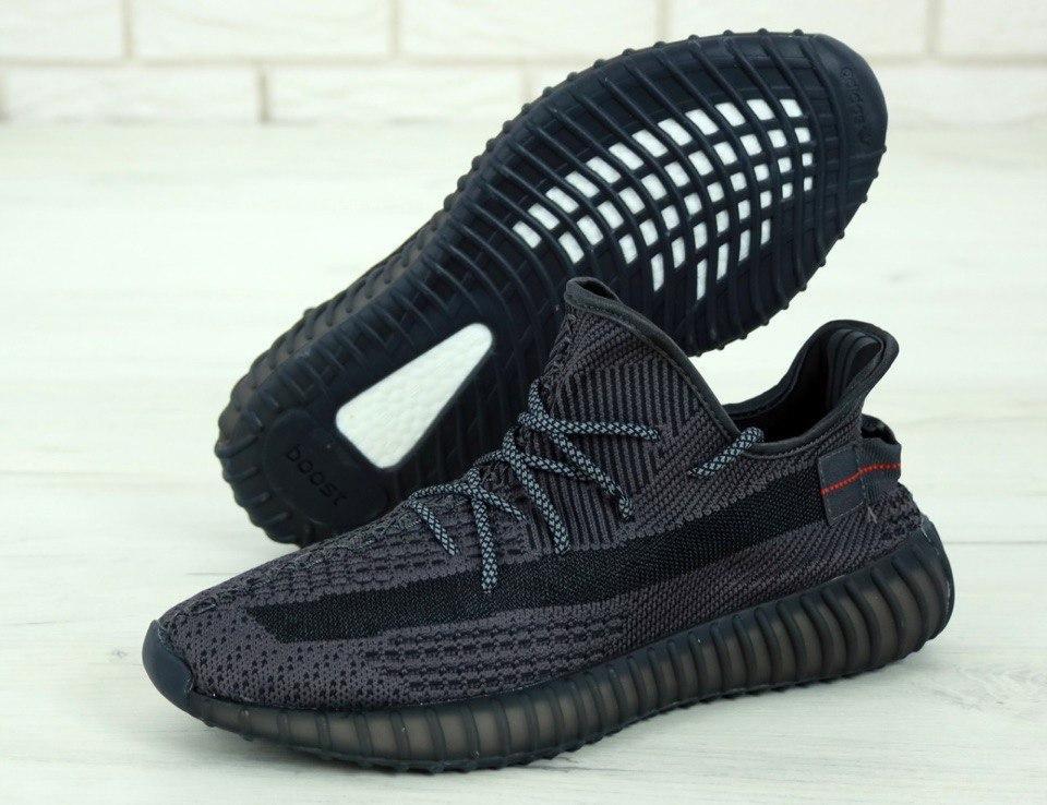 

Мужские кроссовки Adidas Yeezy Boost 350 V2 Black / Адидас Изи Буст 350 В2 Черные, Черный