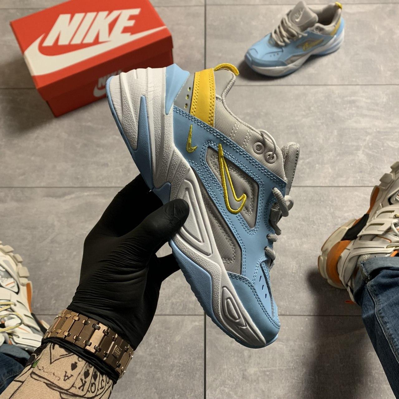 

Женские кроссовки Nike M2K Tekno Half Blue Chrome Yellow / Найк М2К Текно Синие Желтые 37, Голубой