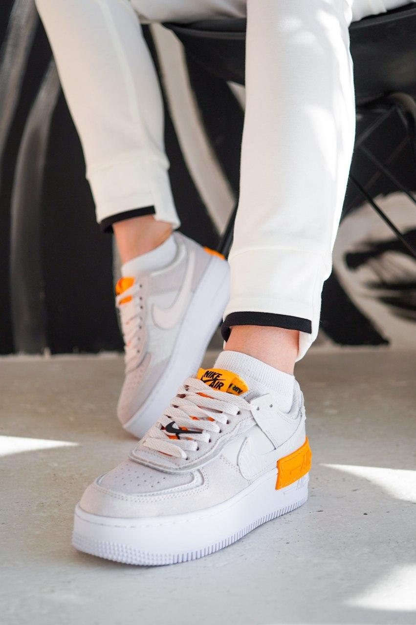 

Женские кроссовки Nike Air Force 1 Shadow White Orange / Найк Аир Форс Шадоу 1 Белые Оранжевый 37, Белый