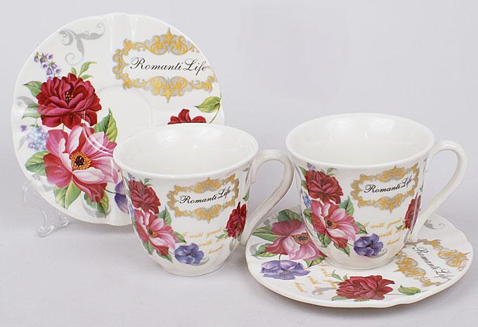 

Кофейный набор Romantic Life E98 2 чашки 90мл и 2 блюдца