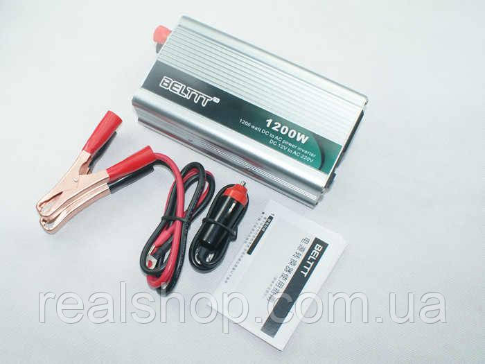 

Автомобильный инвертор c 12 В до 220 В на 1200 Вт BELTTT 1200w