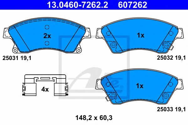 

Тормозные колодки ATE 13.0460-7262.2 CHEVROLET Aveo