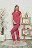 Женская пижама с коротким рукавом красная в горох  ТМ KILINC 100 % хлопок,Турция, фото 2