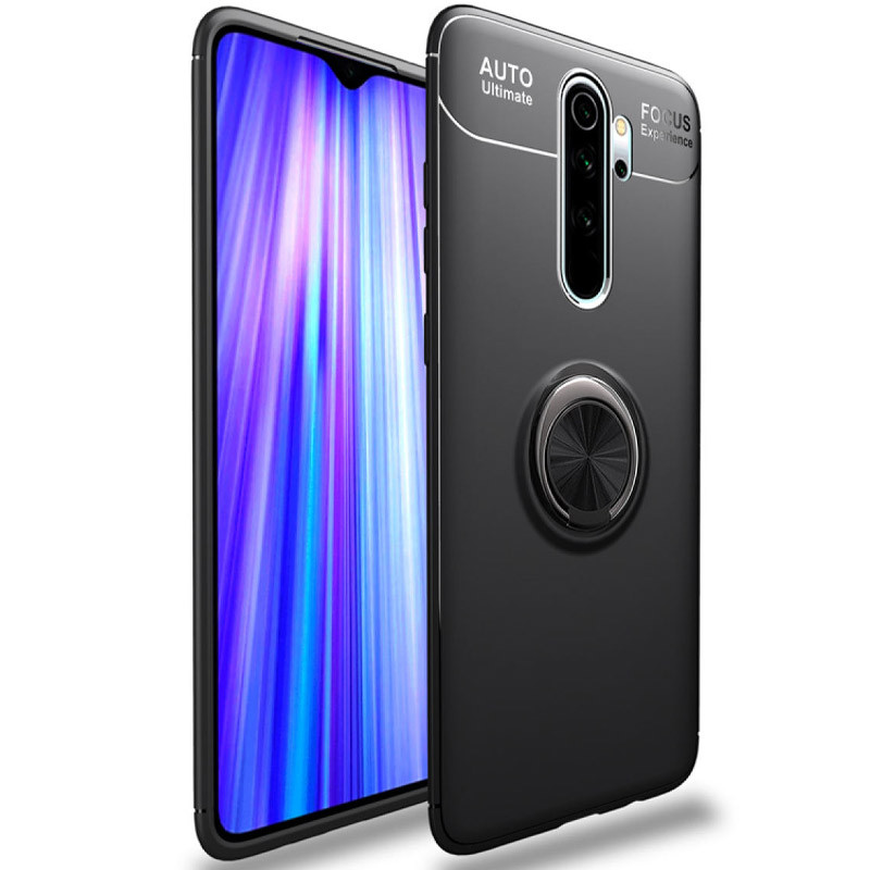 

TPU чехол Deen ColorRing под магнитный держатель (opp) для Xiaomi Redmi Note 8 Pro, Черный / черный