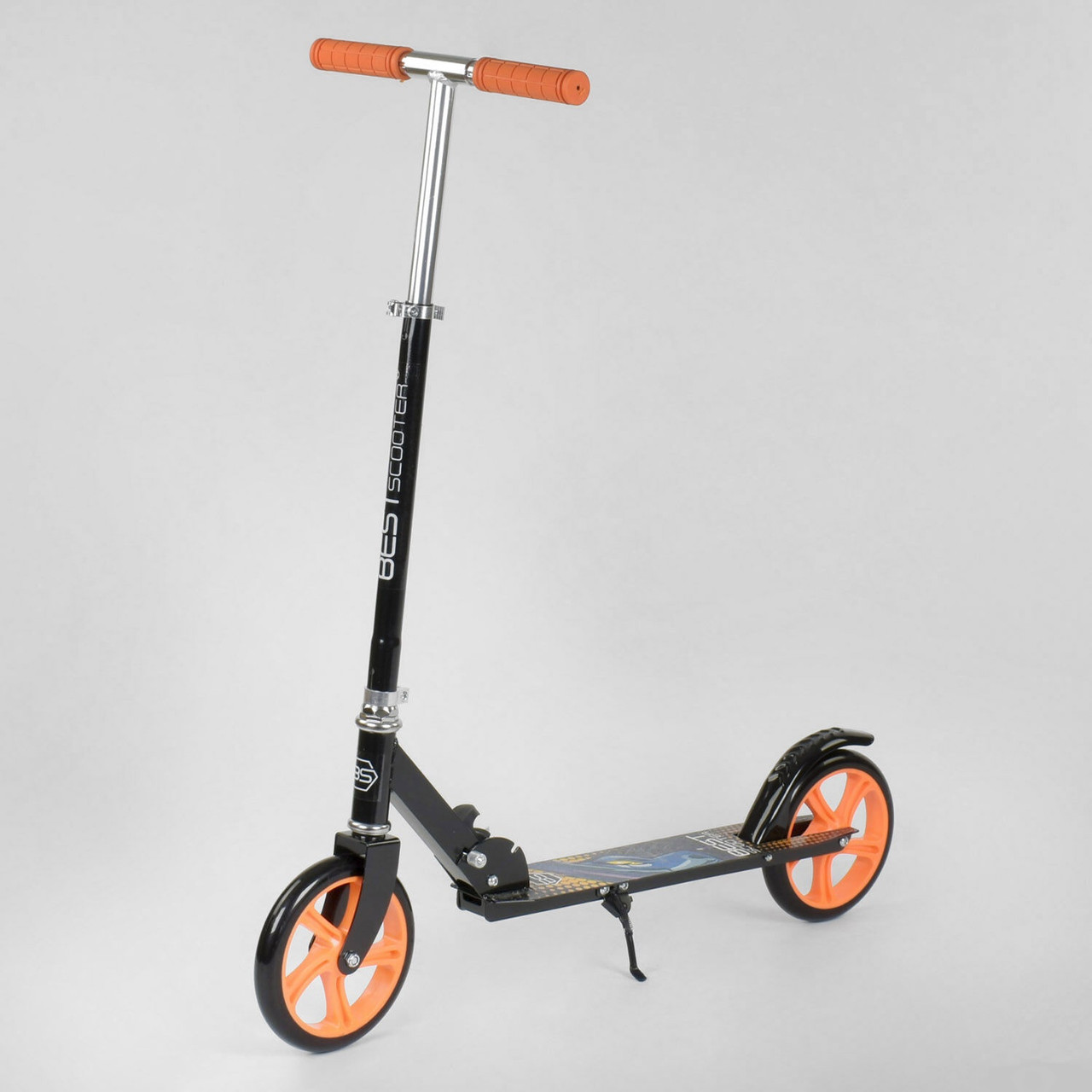 

Самокат Складной Best Scooter 42714 Резиновые Грипсы, С Подножкой, Черный