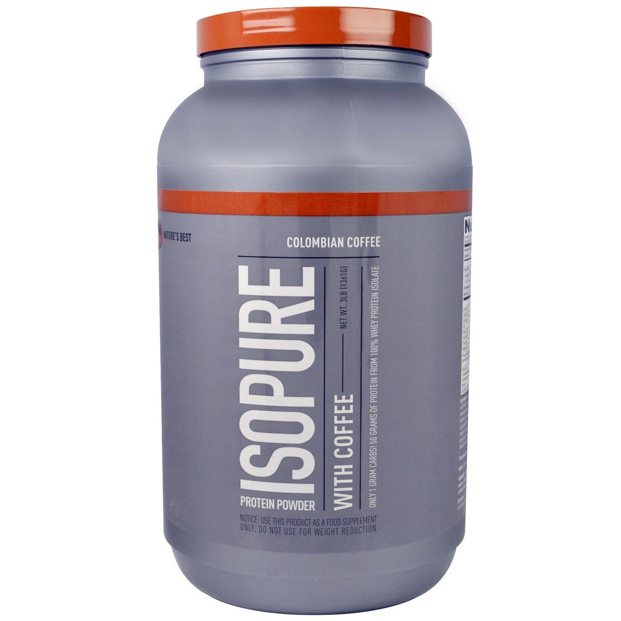 

Isopure, Белковый порошок с кофе, колумбийский кофе, 3 фунта (1361 г)