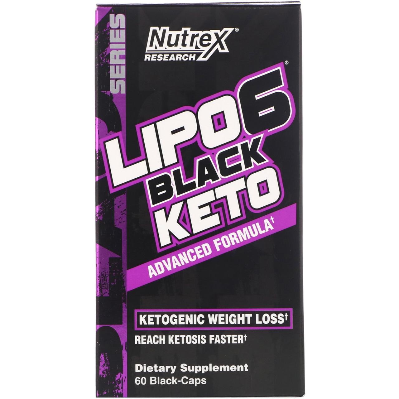 

Nutrex Research, LIPO-6 Black Keto, Advanced Formula, 60 Black-Caps