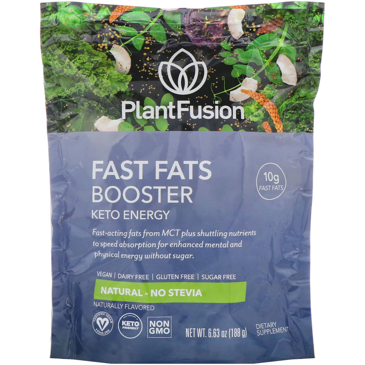 

PlantFusion, Fast Fats, активатор, для людей, соблюдающих кетодиету, натуральный вкус, 6.63 oz (188 g)