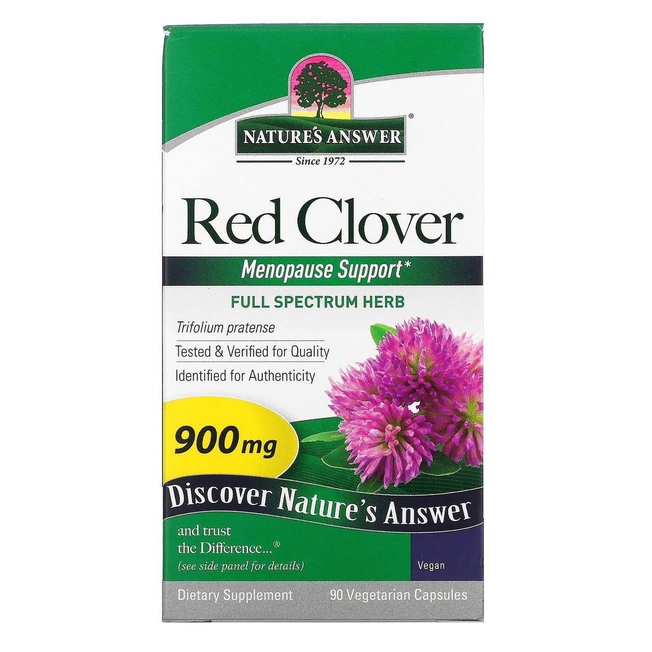 

Nature's Answer, красный клевер, 900 мг, 90 вегетарианских капсул