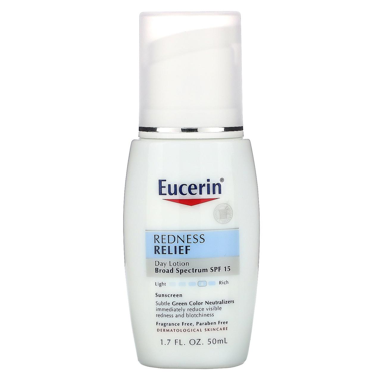 

Eucerin, "Избавление от покраснения", ежедневный улучшающий лосьон с SPF 15, без запаха, 1.7 жидких унций (50