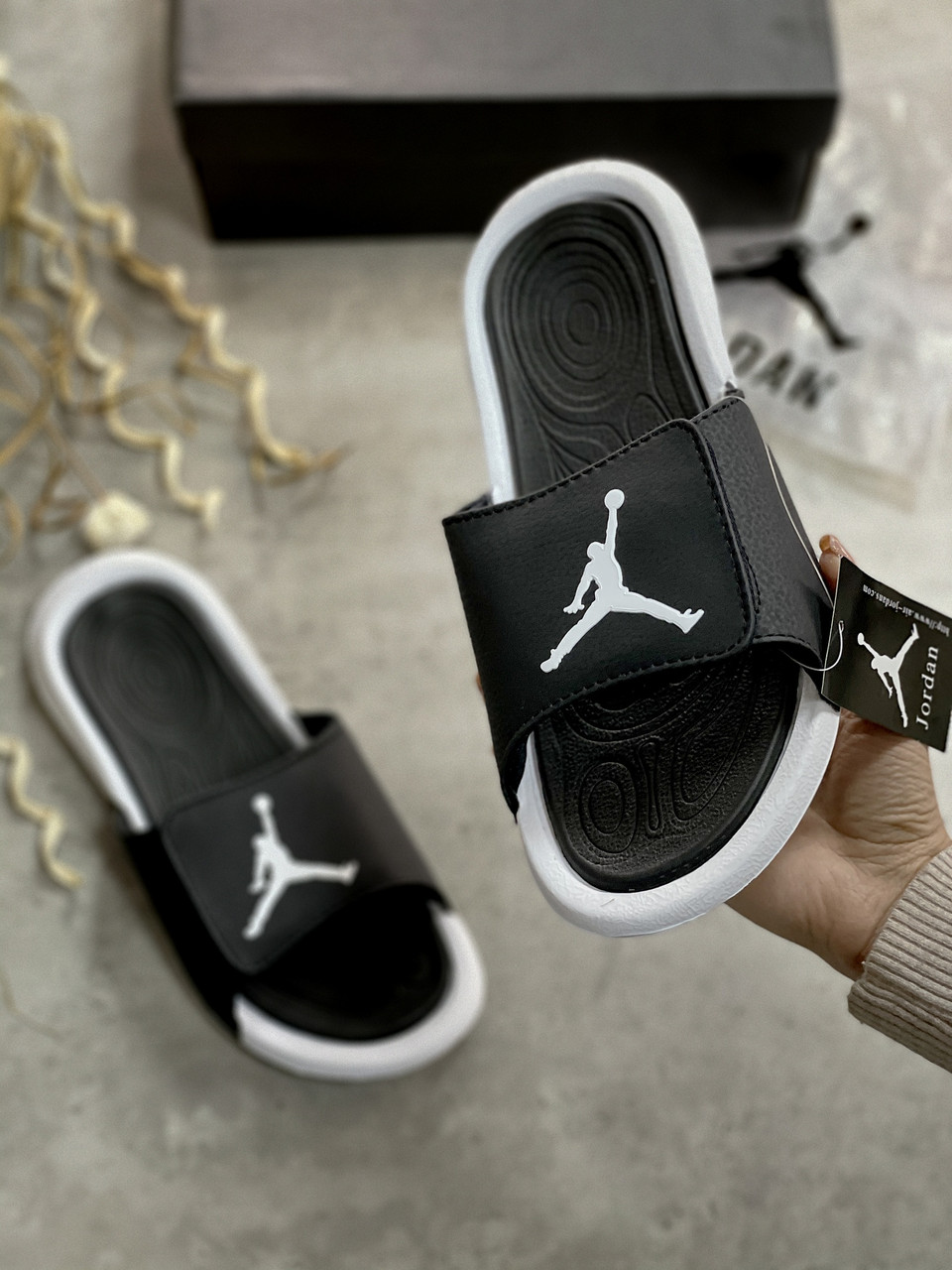 

Мужские черные сланцы Air Jordan, Черный