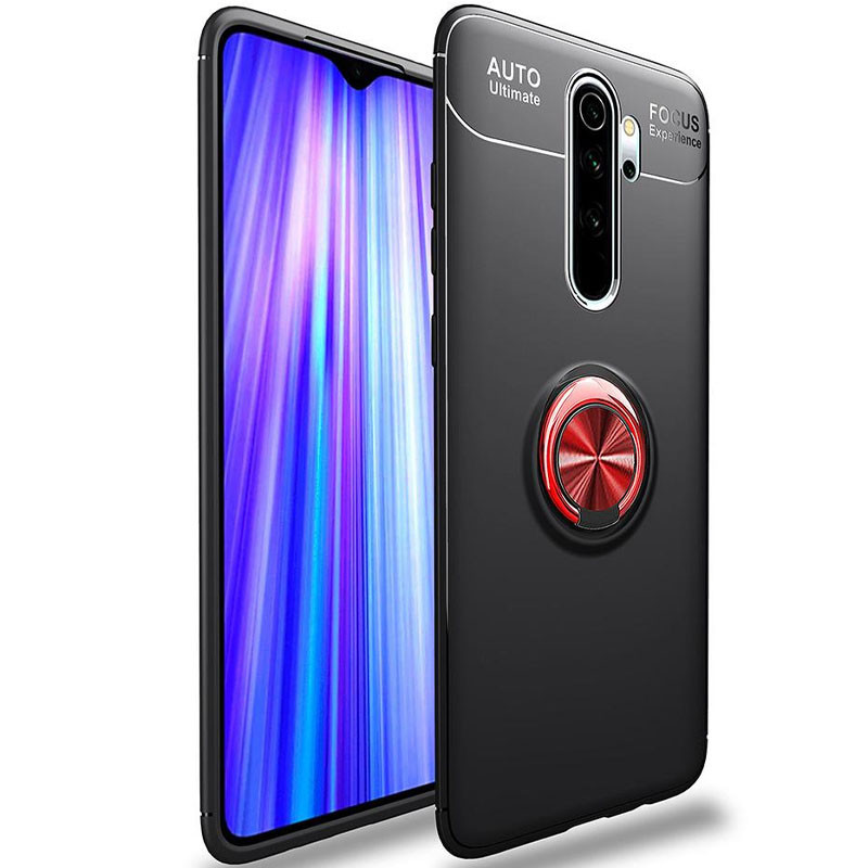 

TPU чехол Deen ColorRing под магнитный держатель (opp) для Xiaomi Redmi Note 8 Pro, Черный / красный