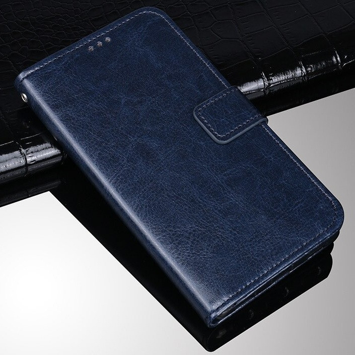 

Чехол Fiji Leather для Oukitel C19 книжка с визитницей темно-синий