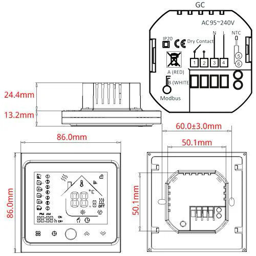 

Терморегулятор Wi-Fi для газового котла 220В 3А BHT-002-GCLW, черный