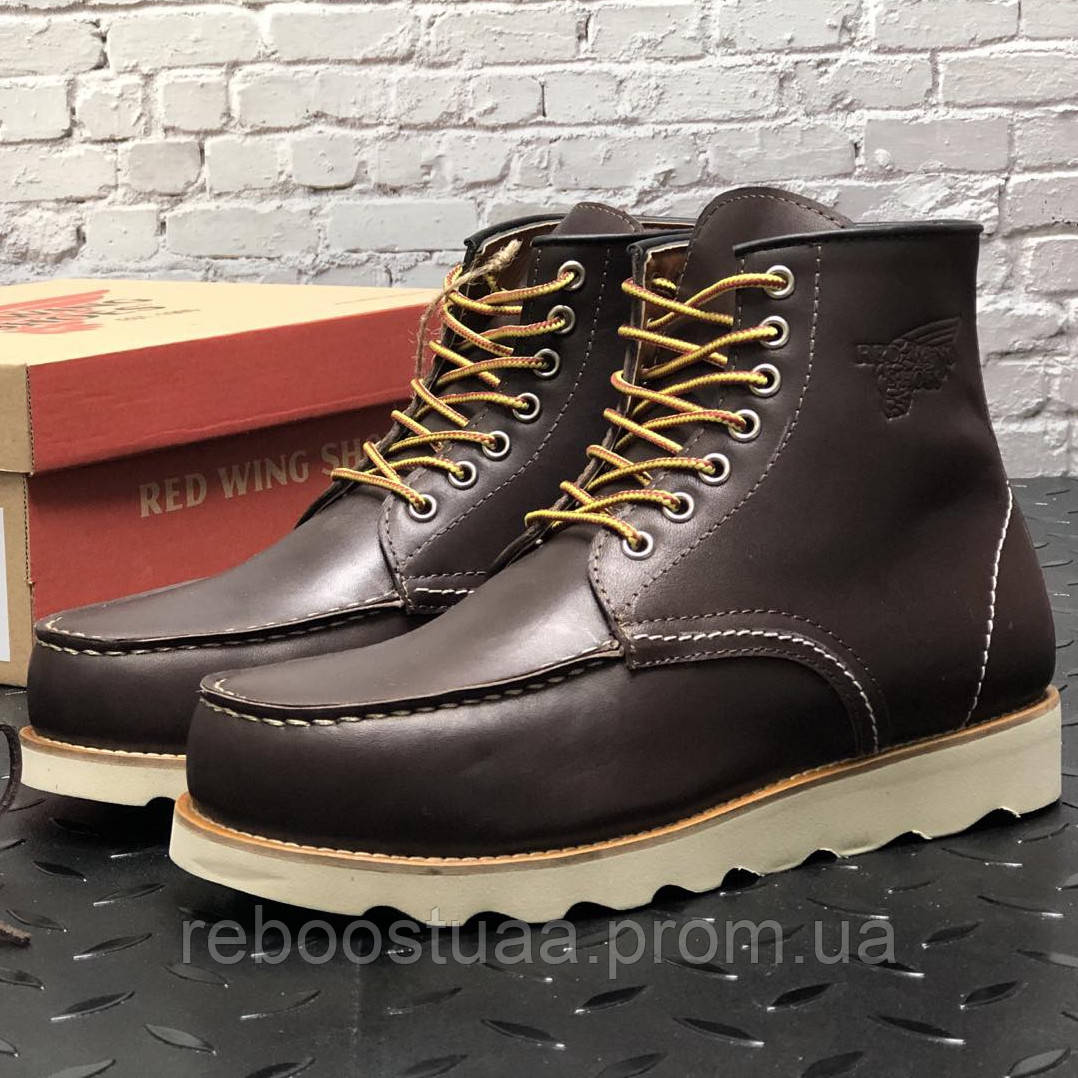 

Чоловічі зимові черевики в стилі Classic Red Wing Moc, натуральна шкіра, (натуральне хутро), коричневий, США, Коричневый