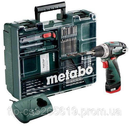 

Дрель-шуруповерт аккумуляторный Metabo PowerMaxx BS Set c комплектом принадлежностей